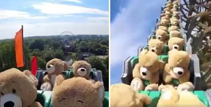 Onlarca Oyuncak Ayının Bir Roller Coaster'a Bindiği Hipnotize Edici Video