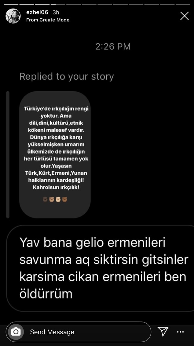 Şaşkınlığını gizleyemeyen sanatçı bu mesajları birer birer ifşa etti.