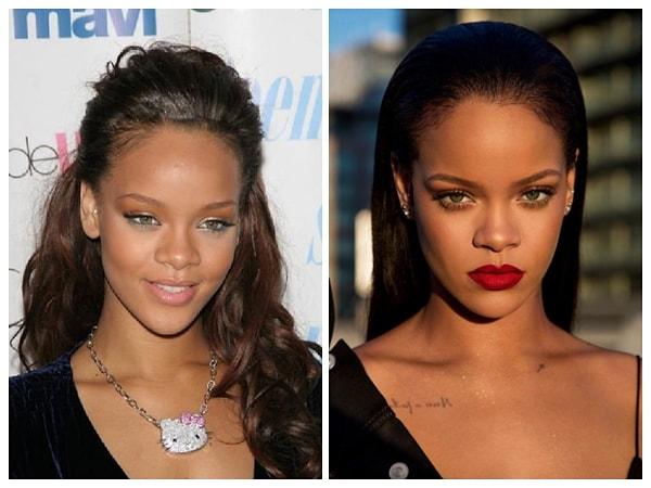 1. Ünlü şarkıcı Rihanna yıllar içinde güzelliğinden ve hoş görünüşünden hiçbir şey kaybetmedi.