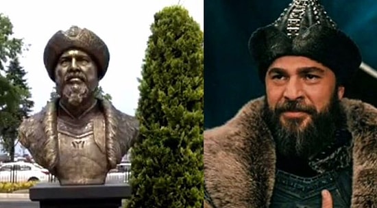 Biraz da Tarih: Ordu Büyükşehir Belediyesi Ertuğrul Gazi Diye Engin Altan Düzyatan Büstü Dikti...