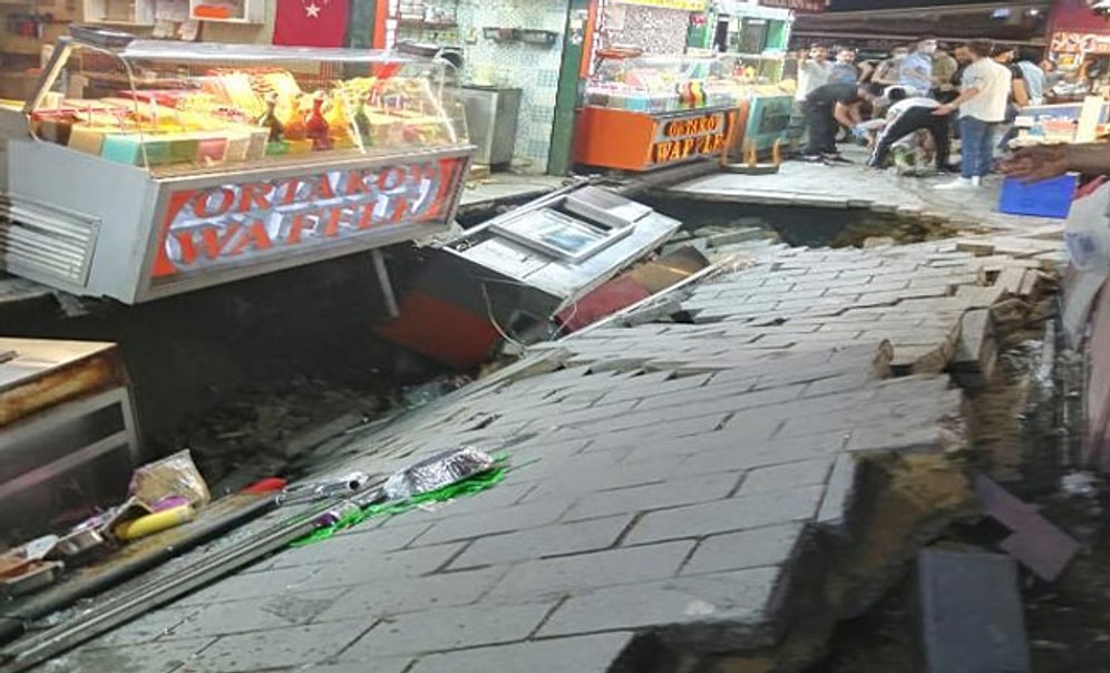 Ortaköy'de Kumpircilerin Olduğu Sokakta Çökme: Bir Kişi Yaralandı