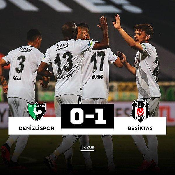 İlk 45 dakika Beşiktaş'ın 1-0'lık üstünlüğü ile sona erdi.