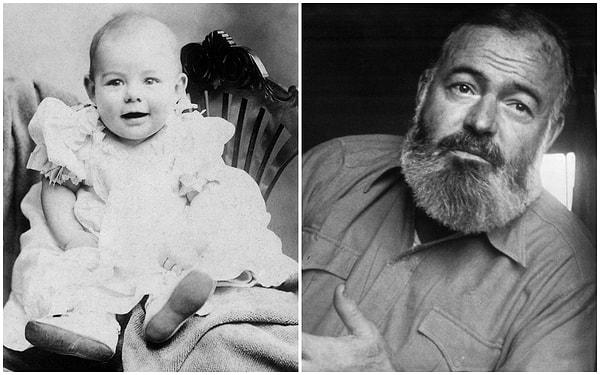 6. Edebiyat dünyasına muhteşem eserler kazandıran Ernest Hemingway küçük bir çocuk iken.