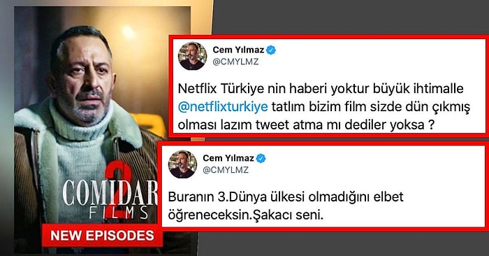 Netflix Resmi Hesabından Filmiyle İlgili Duyuru Yapılmamasına İsyan Eden Cem Yılmaz Sosyal Medyanın Gündeminde