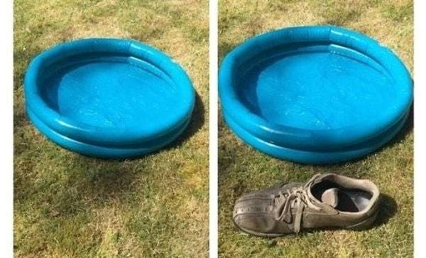 2. "Ailem için aldığım bu havuza ayakkabım bile girmedi."