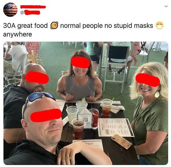 15. "Harika yemek, normal insanlar, hiçbir yerde salak maskeler yok."