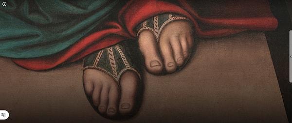 Orijinal resimde İsa'nın ayaklarının olduğu yer kayıp!