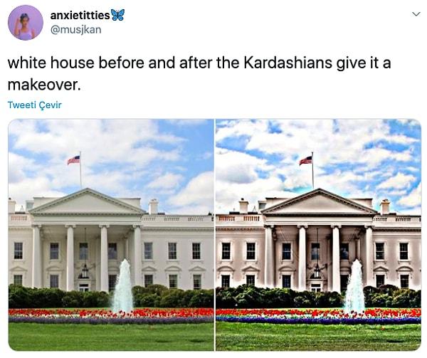 2. "Kardashianlar baştan yaratmadan önce ve sonra Beyaz Saray."