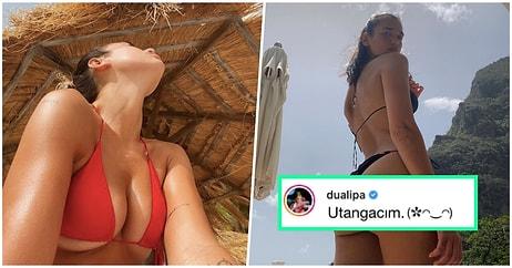 Düşmeyen de Ne Bilelim! Dua Lipa’nın Instagram’dan Arka Arkaya Paylaştığı Bikinili Pozlar Olay Oldu