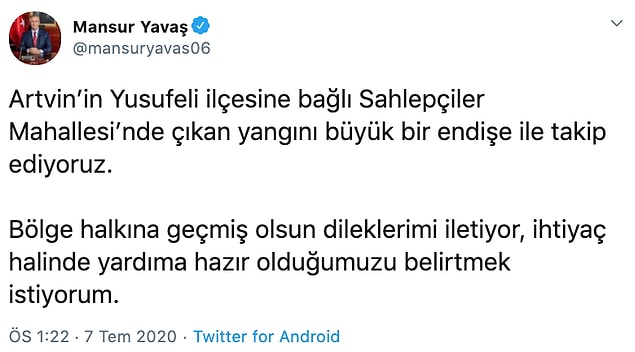 Yaşanan yangın sosyal medyanın da gündemindeydi...