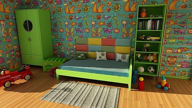 3. Rengarenk bir oda olsun istiyor çocuğum diyorsanız, bu odada kullanılan renkler gerçekten çok güzel bir bütün oluşturmuş.