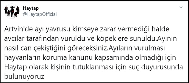 HAYTAP'tan yapılan açıklamada şu şekilde: