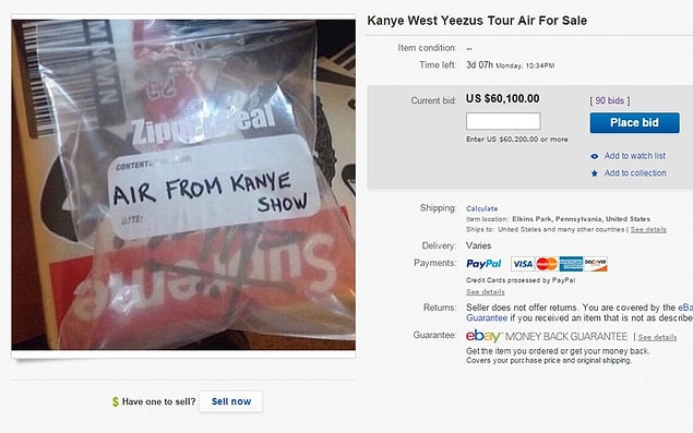 8. Kanye'nin konserinden bir poşet hava: