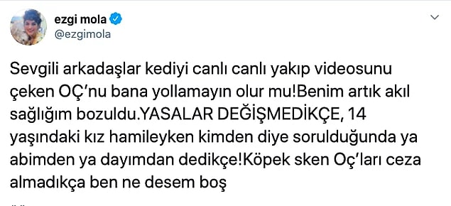 2. Sevilen oyuncu Ezgi Mola, kadınlara ve hayvanlara şiddete karşı yasa çıkmamasına tepki gösterdi!