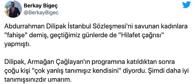 Dilipak'a sosyal medyadan gelen diğer tepkilerden bazıları şöyle 👇
