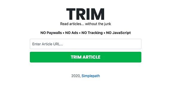 10. Trim: Make articles readable
