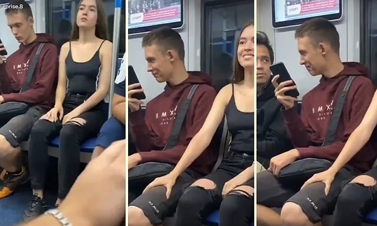 Tanımadığı Erkeklerin Bacaklarına Elini Koyarak Tepkilerini Ölçen Kadın