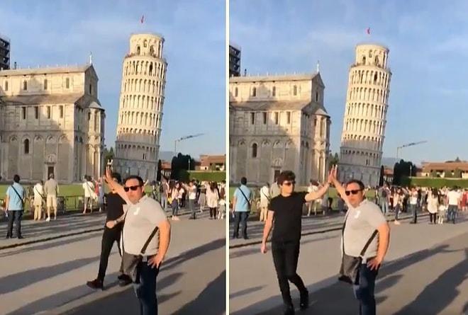 Pisa Kulesi ile Hatıra Fotoğrafı Çektiren Dayının Eline Beşlik Çakan Adam