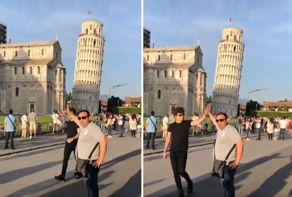 Pisa Kulesi ile Hatıra Fotoğrafı Çektiren Dayının Eline Beşlik Çakan Adam
