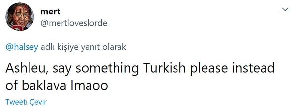 Bugünse bir Türk hayranı Halsey'den, artık baklava dışında Türkçe bir şeyler söylemesini isteği bir tweet atınca bomba gibi bir cevap geldi.