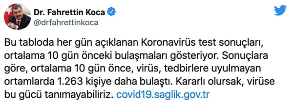 Bakan Koca Twitter mesajında ise şu ifadelere yer verdi: