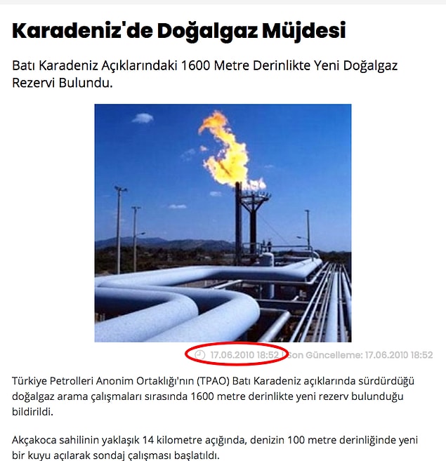 6. AA: Yeni doğalgaz rezervi bulundu (17 Haziran 2010)