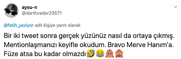 Twitter'dan da kendisine tepkiler geldi...