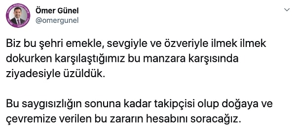 Kuşadası Belediye Başkanı Günel, tepki göstererek yaşanılan çirkinliğin takipçisi olacaklarını belirtti.