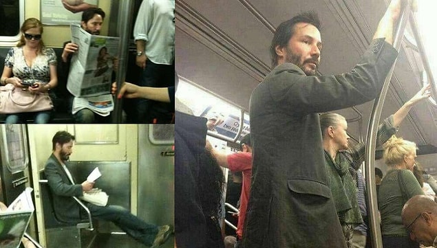 12. Metro kullanıyor ve metroda insanlara yer veriyor...