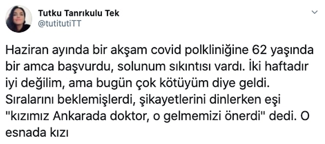 1. Dr. Tutku Tanrıkulu, Twitter'daki takipçileriyle haziran ayında yaşadığı bir olayı paylaştı. Bu üzücü olayın bir diğer kahramanı, başka bir doktorun babasıydı...