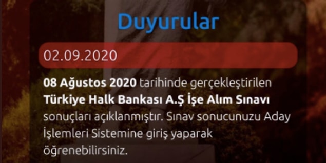 1. Sınav sonuçları bu şekilde duyuruldu.
