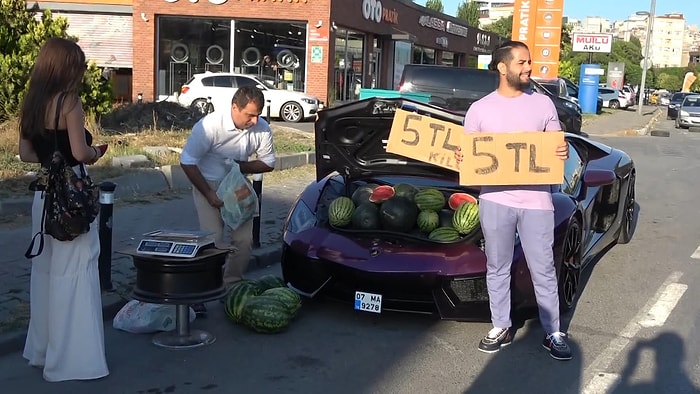 Yol Kenarına Çektiği Lamborghini ile Karpuz Satan Sürücüye Ceza