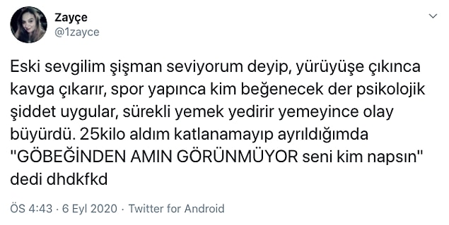 O toksik ilişkilerden birini yaşayan Twitter'dan Zayçe de kendi deneyimini anlattı ve okurken inanamadığımız yanıtlar geldi, meğer bu aslında çok yaygınmış...