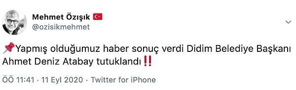 Ardından, Atabay'ın tutuklandığı haberleri paylaşılmaya başladı.