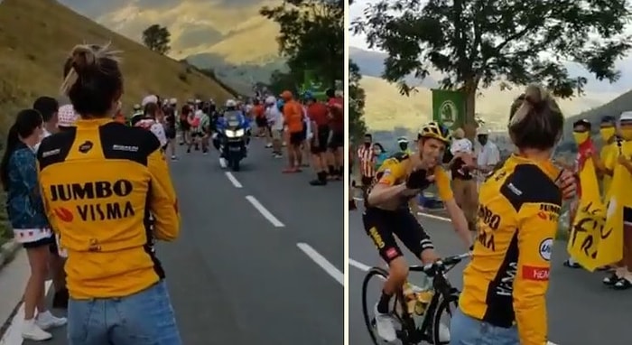 Salgın Nedeniyle Göremediği Sevgilisini Kısa Süreliğine de Olsa Görmek İçin Tour de France'ın 8. Etabına Giden Kadın