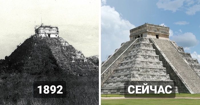 7 знаменитых строений мира: как они выглядели до того как стали известны всему человечеству и их вид сейчас