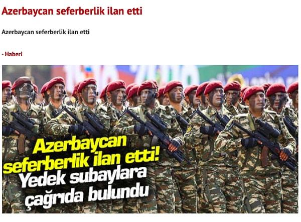 2. "Azerbaycan'da seferberlik ilan edildiği iddiası"