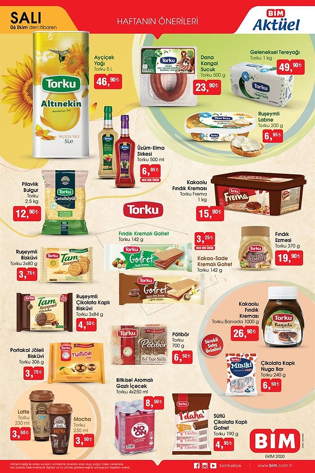 5 L Torku Ayçiçek Yağı 46,90 TL.