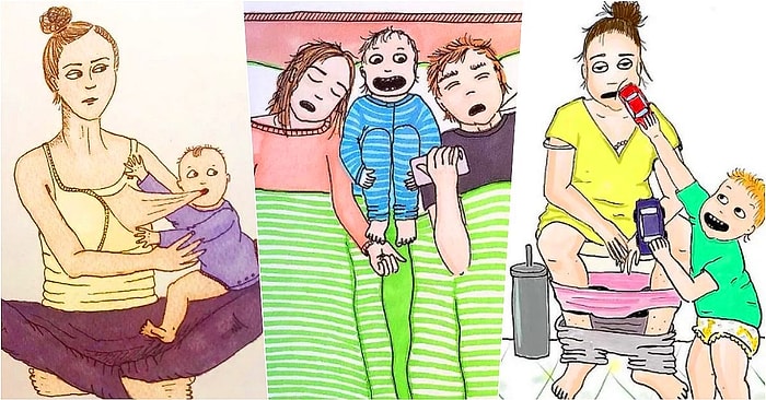 Anne Olmanın Sadece Doğurmaktan İbaret Olmadığını Hayattan Kesitler Sunarak Gösteren 30 İllüstrasyon