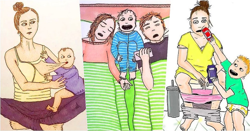 Anne Olmanın Sadece Doğurmaktan İbaret Olmadığını Hayattan Kesitler Sunarak Gösteren 30 İllüstrasyon