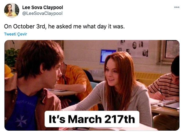 9. "Ekim'in 3'ünde, hangi gün olduğunu soruyor."