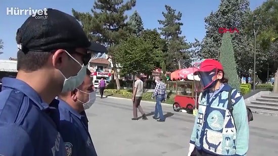 Tabana Kuvvet: Çorum'da Polislerin Maske Denetimi Yaptığını Gören Vatandaş Koşarak Kaçtı