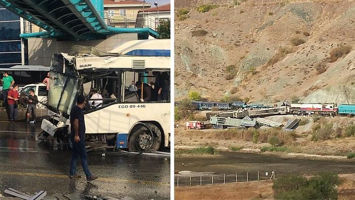 Ankara Güne Otobüs ve Tren Kazalarıyla Uyandı: Ölü ve Yaralılar Var