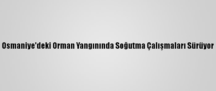 Osmaniye'deki Orman Yangınında Soğutma Çalışmaları Sürüyor