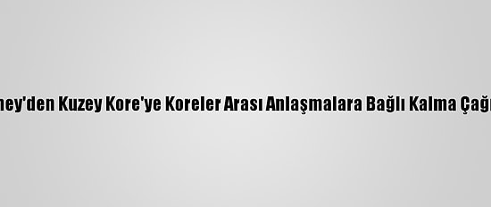 Güney'den Kuzey Kore'ye Koreler Arası Anlaşmalara Bağlı Kalma Çağrısı