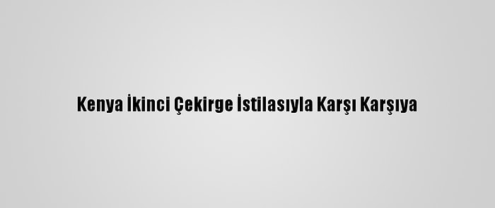 Kenya İkinci Çekirge İstilasıyla Karşı Karşıya