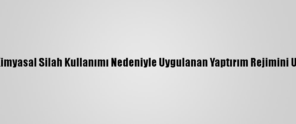 AB, Kimyasal Silah Kullanımı Nedeniyle Uygulanan Yaptırım Rejimini Uzattı