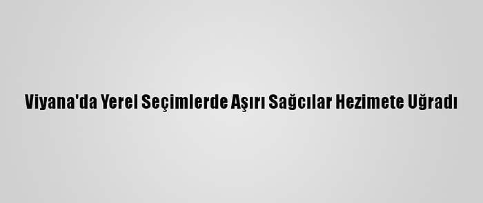 Viyana'da Yerel Seçimlerde Aşırı Sağcılar Hezimete Uğradı