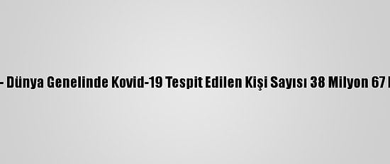 Grafikli - Dünya Genelinde Kovid-19 Tespit Edilen Kişi Sayısı 38 Milyon 67 Bini Aştı