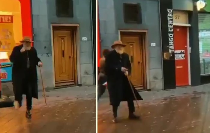 Kendini Sokak Müzisyeninin Ritmine Kaptıran Adamın Muhteşem Dansı